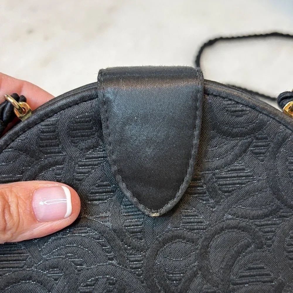 Bally Purse Handbag Vintage Fabric Patterned Dome Shaped Pocketbook Luxury Bag - Picture 11 of 16